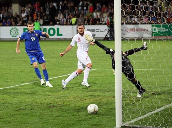 England s Frank Lampard scoring his second goal..Football - World Cup 2014 Qualifying - Moldova v England - Zimbru Stadium - 7 9 12 ..Mandatory Credit: David Klein Sportimage..EDITORIAL USE ONLY. No use with unauthorized audio, video, data, fixture lists, club league logos or ?live? services. Online in-match use limited to 45 images, no video emulation. No use in betting, games or single club league player publications. Please contact your account representative for further details. EDITORIAL USE ONLY. No use with unauthorised audio, video, data, fixture lists, club league logos or live services. Online in-match use limited to 120 images, no video emulation. No use in betting, games or single club league player publications.