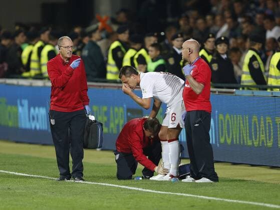 England s John Terry goes off injured..Football - World Cup 2014 Qualifying - Moldova v England - Zimbru Stadium - 7 9 12 ..Mandatory Credit: David Klein Sportimage..EDITORIAL USE ONLY. No use with unauthorized audio, video, data, fixture lists, club league logos or ?live? services. Online in-match use limited to 45 images, no video emulation. No use in betting, games or single club league player publications. Please contact your account representative for further details. EDITORIAL USE ONLY. No use with unauthorised audio, video, data, fixture lists, club league logos or live services. Online in-match use limited to 120 images, no video emulation. No use in betting, games or single club league player publications.