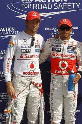Motorsports: FIA Formula One World Championship 2012, Grand Prix of Italy, 3 Jenson Button (GBR, Vodafone McLaren Mercedes), 4 Lewis Hamilton (GBR, Vodafone McLaren Mercedes), xHOCHxZWEIx