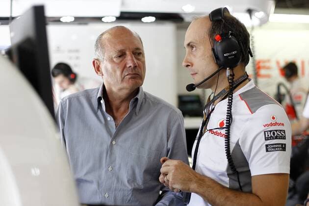 Motorsports: FIA Formula One World Championship 2012, Grand Prix of Italy, Ron Dennis (GBR, Vodafone McLaren Mercedes), Phil Prew (Vodafone McLaren Mercedes), xHOCHxZWEIx