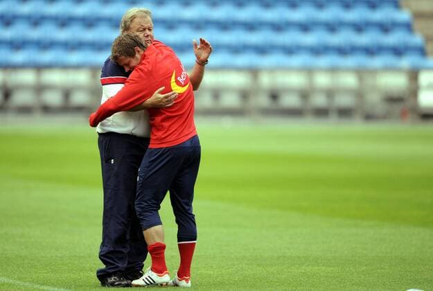 Fotball Norge 09.09.2012 - Training Nationalteam Norwegen - Björn Helge Riise mit Per Svendsen (L) 