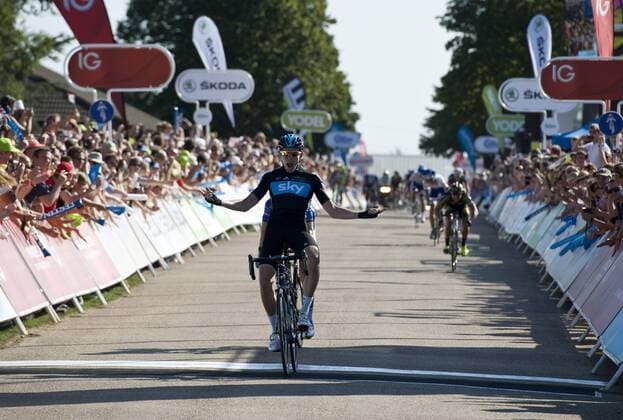 09.09.2012 Norwich, England. Luke Roe of Team Sky wins Stage One of the Tour of Britain from Ipswich to the Norfolk Showground. xSimonxGillx  ActionPlus20143961