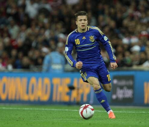 England v Ukraine - World Cup Qualifier Group H . . 11.09.12 Ievgenii Konoplianka, Ukraine. 