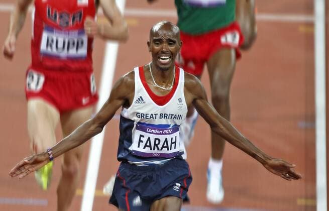 Leichtathletik am 04.08.2012 Finale 10.000m Männer hier Mohamed Mo Farah GBR