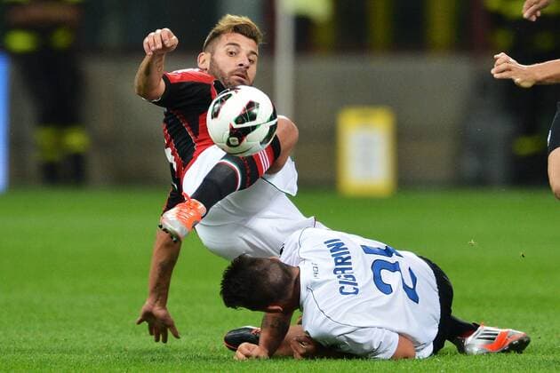 Antonio Nocerino Milan, Luca Cigarini Atalanta Milano 15 9 2012 Stadio Giuseppe Meazza San Siro Football Calcio Serie A 2012 2013 AC Milan vs Atalanta Bergamo andreaxstaccioli