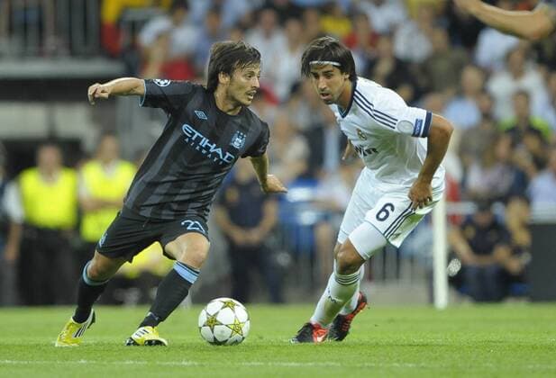 Real Madrid vs Manchester City David Silva, Sami Khedira 