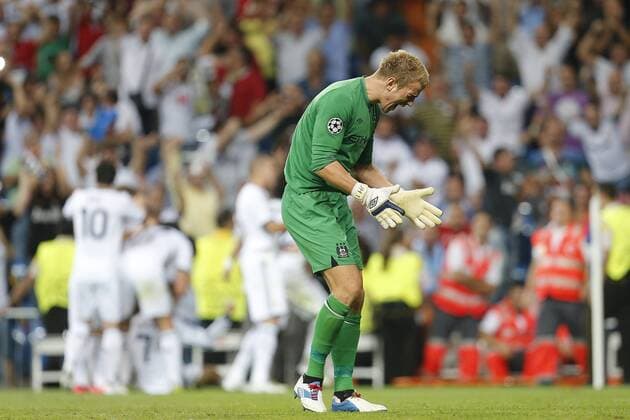 Joe Hart disappointed Real Madrid s Cristiano Ronaldo goal during Champions League match on september 18th 2012...  (180912065)