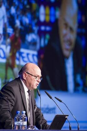 Grzegorz Lato ( Präsident polnischer Fussballverband PZPN ) FUSSBALL: Analyse der EURO 2012 während der Nationaltrainer-Konferenz der UEFA in Warschau - 24 09 2012 Mediasport Panoramic 