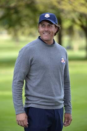 United States Ryder Cup team member Phil Mickelson Ryder Cup tournament play begins Friday.  BKX2012092550