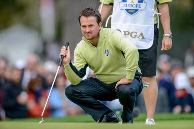 28 September, 2012: Graeme McDowell of Team Europe in day one of Ryder Cup action during the morning Foursomes, at Medinah Country Club, in Medinah, IL. GOLF: SEP 28 PGA Golf Herren - Ryder Cup Icon1640928120894 EDITORIAL USE ONLY