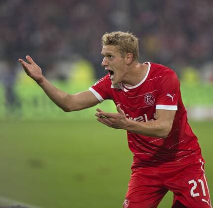 Düsseldorf, 28.09.2012, ESPRIT - ARENA Johannes van den Bergh (F95) wütend Fortuna Düsseldorf - FC Schalke 04