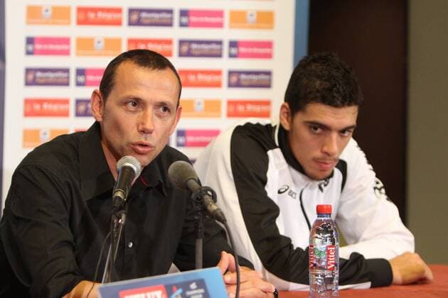 patrice canayer conference de presse et GREBILLE mathieu le capitaine mahb HANDBALL : Montpellier HB vs Leon - Ligue des Champions - 07 10 2012 RichardGosselin Panoramic 