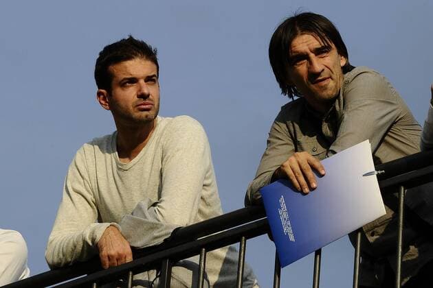 Coverciano 08 10 2012 - Training Italien; Andrea Stramaccioni (Inter Mailand) - Ivan Juric 