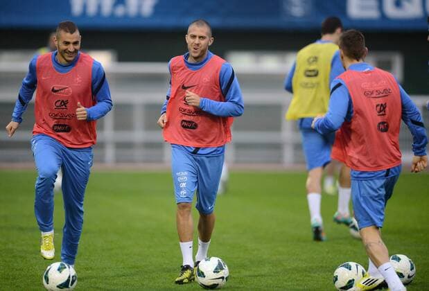 Karim BENZEMA (fra) - Jeremy MENEZ (fra) FOOTBALL : Equipe de France - 10 10 2012 AnthonyBIBARD FEP Panoramic 