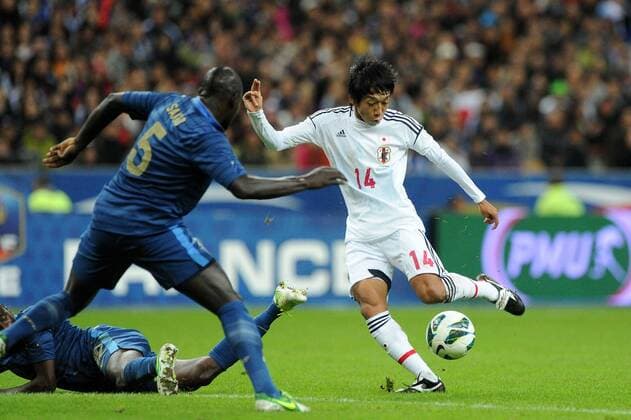 Mamadou Sakho (France) KengoNakamura (Japon) FOOTBALL : France vs Japon - match amical - 12 10 2012 N.LeGouic FEP Panoramic 