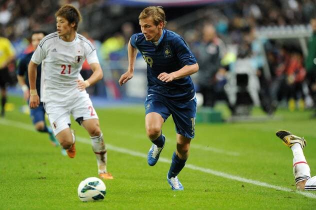 Clement Chantome (France) Hiroki Sakai (Japon) FOOTBALL : France vs Japon - match amical - 12 10 2012 N.LeGouic FEP Panoramic 