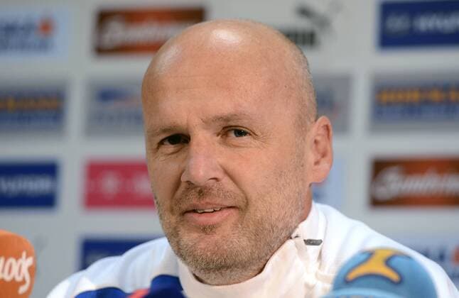 Michal Bilek, coach of Czech Republic national soccer team speaks during press conference in Prague, Czech Republic on October 15, 2012 ahead of the World Cup Group B qualifying soccer match Czech Republic vs Bulgaria. (CTKxPhoto KaterinaxSulova) CTKPhotoP201210150720201  SUK5