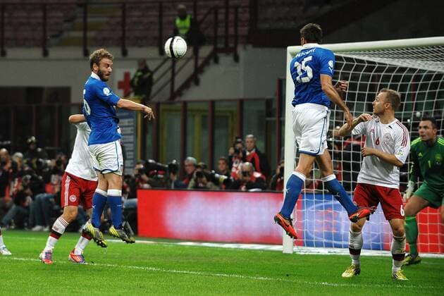 Daniele De Rossi Italia 2-0 Goal Milano 16 10 2012 Stadio Giuseppe Meazza - San Siro Italy Vs Denmark andreaxstaccioli