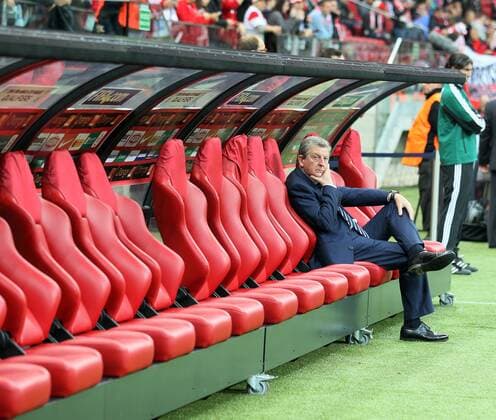 England s Roy Hodgson looks on from the bench..Poland v England - FIFA World Cup Qualifier - National Stadium, Warsaw Stadium- 17 10 12 - Picture David Klein Sportimage EDITORIAL USE ONLY. No use with unauthorised audio, video, data, fixture lists, club league logos or live services. Online in-match use limited to 120 images, no video emulation. No use in betting, games or single club league player publications.