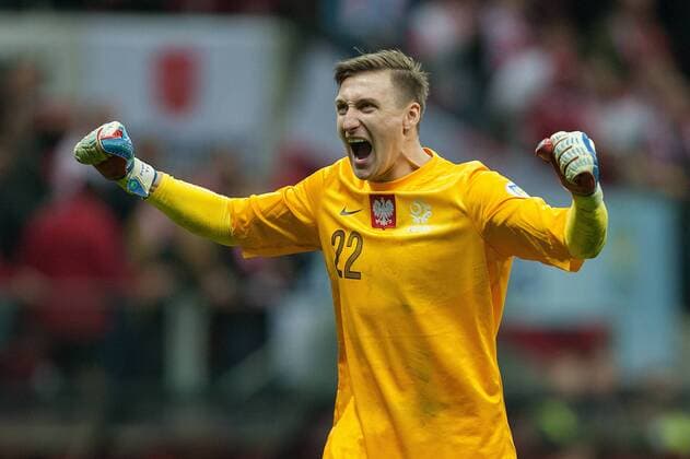 World Cup Qualifier -- Poland vs. England -- Przemyslaw Tyton of Poland celebrates as his side secure a draw at the National Stadium, Warsaw 