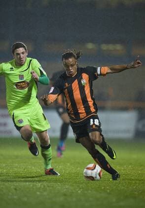 19.10.2012 Barnet, England. Edgar Davids makes his debut as captain during the League Two game between Barnet and Northampton Town from the Underhill Stadium. xSimonxGillx  ActionPlus20145962