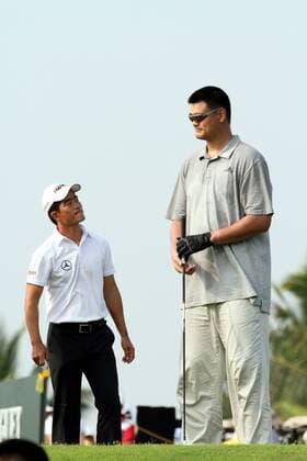 Oct. 19, 2012 - Oct 19, 2012; Haikou, CHINA; Yao Ming and Liang Wenchong attend the 2012 Mission Hills World Celebrity Pro-Am golf tournament at the Mission Hills Golf Club. Sports News - Oct. 19, 2012  - ZUMAs11