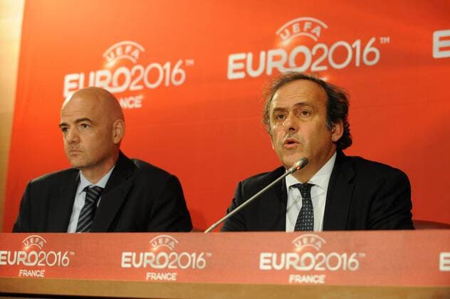 Gianni Infantino ( Secretaire General UEFA ) - Michel Platini ( President UEFA ) FOOTBALL : Comite de pilotage UEFA EURO 2016 - Paris - 23 10 2012 N.LeGouic FEP Panoramic 