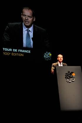 RADSPORT - Tour de France 2013, Vorschau, Strecken-Praesentation PARIS,FRANKREICH,24.OKT.12 - DIVERS, RADSPORT - Tour de France 2013, Vorberichte, Streckenpräsentation im Palais de Congres. Bild zeigt Direktor Christian Prudhomme (Tour de France). 