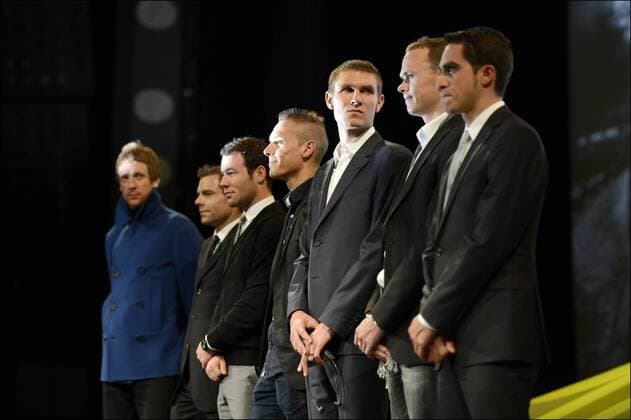 Bradley Wiggins - Cadel Evans - Mark Cavendish - Philippe Gilbert Präsentation der 100. Tour de France 2013 - Paris - 24 10 2012 xPhotonewsxPanoramicx 