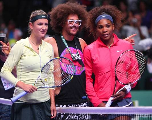 Redfoo of LMFAO with Victoria Azarenka and Serene Williams - TEB BNP Paribas WTA Tennis Damen Championships Day 3 match - Sinan Erdem Dome Istanbul, Turkey - 25.10.2012 