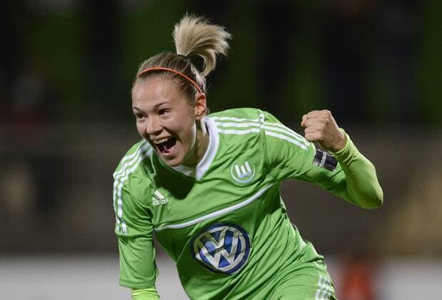 Zsanett Jakabfi (WOB), Jubel, VfL Wolfsburg (WOB) - Röa IL (R), Fußball, UEFA Women - Champions League, Saison 2012 2013, Wolfsburg, 01.11.2012,