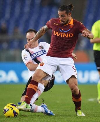 Daniel Pablo Daniel Osvaldo Roma, Jasmin Kurtic Palermo - Rom 4 11 2012 Stadio Olimpico, Football Calcio 2012 2013 Serie A, AS Rom Vs US Palermo andreaxstaccioli