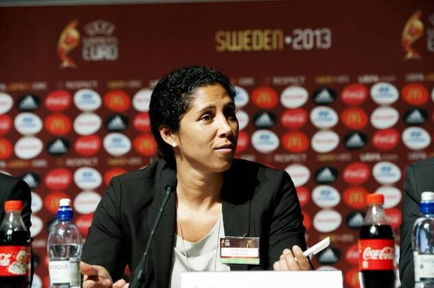 Göteborg, 09.11.2012 - UEFA press conference 2012 - UEFA Ambassador Steffi Jones (GER) KP0300003 