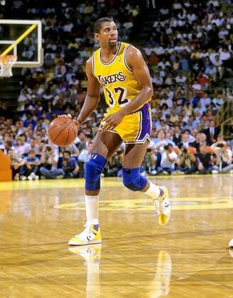 02.06.1987 - Los Angeles, California, U.S. - Los Angeles Lakers MAGIC JOHNSON in 1987 NBA Basketball Herren USA Finals vs the Boston Celtics NBA Basketball Herren USA 1987 - Magic Johnson 1987 NBA Basketball Herren USA Finals  - ZUMAl10