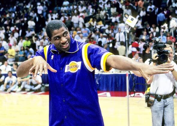 1990 - Boston, Massachusetts, U.S. - Los Angeles Lakers MAGIC JOHNSON 1990 NBA Basketball Herren USA 1990 - Magic Johnson  - ZUMAl10