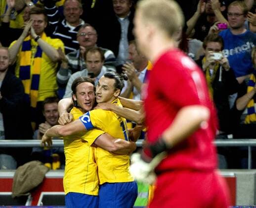 Stockholm Sweden 2012 11 14 Exhibition game Sweden vs England Zlatan Ibrahimovic, Jonas Olsson 1-0 KP0300003 