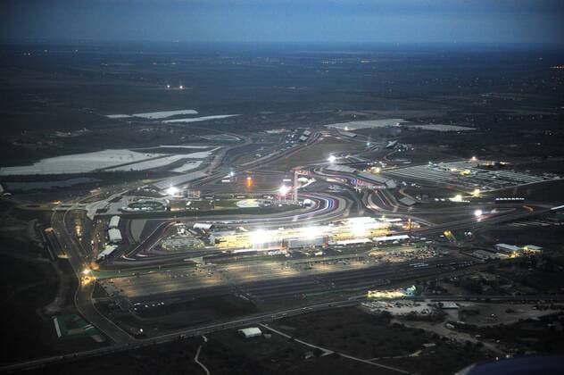 AERIAL VIEW OF CIRCUIT OF AMERICAS FROM PLANE Vue Aerienne circuit du Grand Prix des Etats Unis FORMULA 1 - GP of USA - Circuit of the Americas - Austin - 16 11 2012 BernardAsset Panoramic 