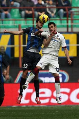 Andrea Ranocchia Inter Davide Astori Cagliari - Calcio Serie A 2012 13 - Inter Mailand vs US Cagliari - PaoloxNucci