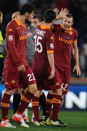 Miralem Pjanic - Federico Balzaretti, Roma 19 11 2012 Roma Stadio Olimpico Football 2012 2013 Campionato di Calcio Serie A, AS Roma - FC Torino 1906. AntoniettaxBaldassarre