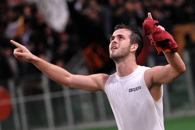 Miralem Pjanic, Goal celebration Roma 19 11 2012 Roma Stadio Olimpico Football 2012 2013 Campionato di Calcio Serie A, AS Roma - FC Torino 1906. andreaxstaccioli