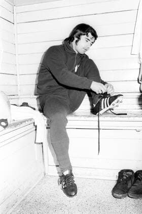 Gerd Müller (FC Bayern München) und sein Adidas Fussballschuhe