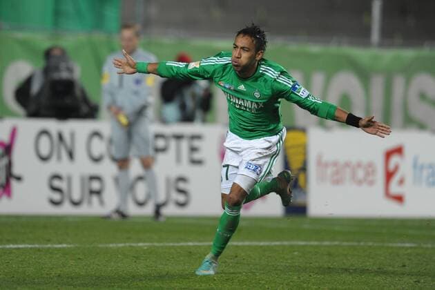La joie Pierre Emerick Aubameyang (saint etienne) FOOTBALL : AS Saint Etienne vs PSG Paris St Germain - Coupe de la Ligue - 27 11 2012 FredericChambert