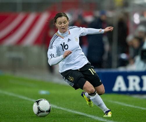 Martina MUELLER (GER) Fussball Frauen international, Länderspiel: Deutschland - Frankreich in Halle Saale, Deutschland am 29.11.2012,