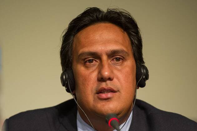 Eddy Etaeta (Trainer Tahiti) während einer Pressekonferenz zum FIFA Confederation Cup. Sao Paulo SP, Brasilien 30 11 2012. x(725)xMarceloxMachadoxdexMelox x  (13102) Entrevista da Copa das C
