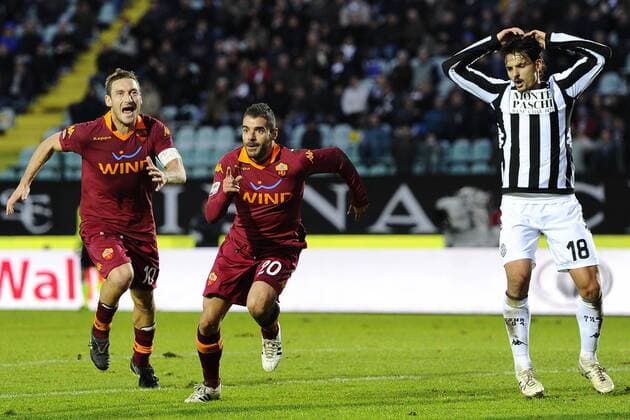 Siena, Serie A, AC Siena vs. AS Rom: Simone Perrotta, Francesco Totti, Felipe 