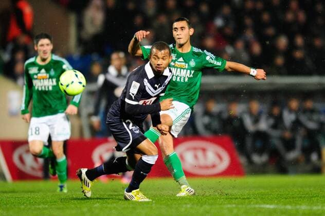 Faouzi GHOULAM (ASSE) FOOTBALL : Girondins Bordeaux vs AS St Etienne (ASSE) - 17eme Journee Ligue1 - 13 12 2012 ThierryBreton Panoramic 