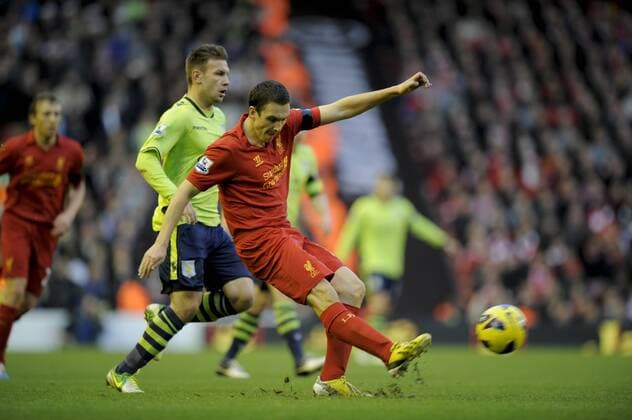 15.12.2012. Liverpool, England. Stewart Downing of Liverpool in action during the Premier League game between FC Liverpool and Aston Villa from Anfield,Liverpool xAlanxEdwardsx  ActionPlus9079