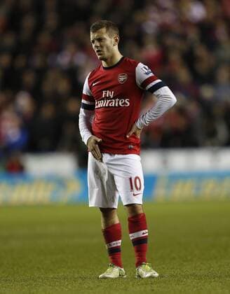 Arsenal s Jack Wilshere injures his groin Reading v Arsenal - Premier League - Madejski Stadium, Reading- 17 12 12 - Picture David Klein Sportimage EDITORIAL USE ONLY. No use with unauthorised audio, video, data, fixture lists, club league logos or live services. Online in-match use limited to 120 images, no video emulation. No use in betting, games or single club league player publications.