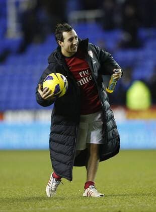 Arsenal s Santi Cazorla with the match ball at the final whistle Reading v Arsenal - Premier League - Madejski Stadium, Reading- 17 12 12 - Picture David Klein Sportimage EDITORIAL USE ONLY. No use with unauthorised audio, video, data, fixture lists, club league logos or live services. Online in-match use limited to 120 images, no video emulation. No use in betting, games or single club league player publications.