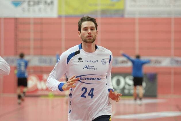 Neuzugang Fredrik Larsson (VfL Gummersbach) beim Aufwärmen vor dem Spiel, Freisteller 1. DKB Handball-Bundesliga Saison 2012 2013 TV 1893 Neuhausen - VfL Gummersbach
